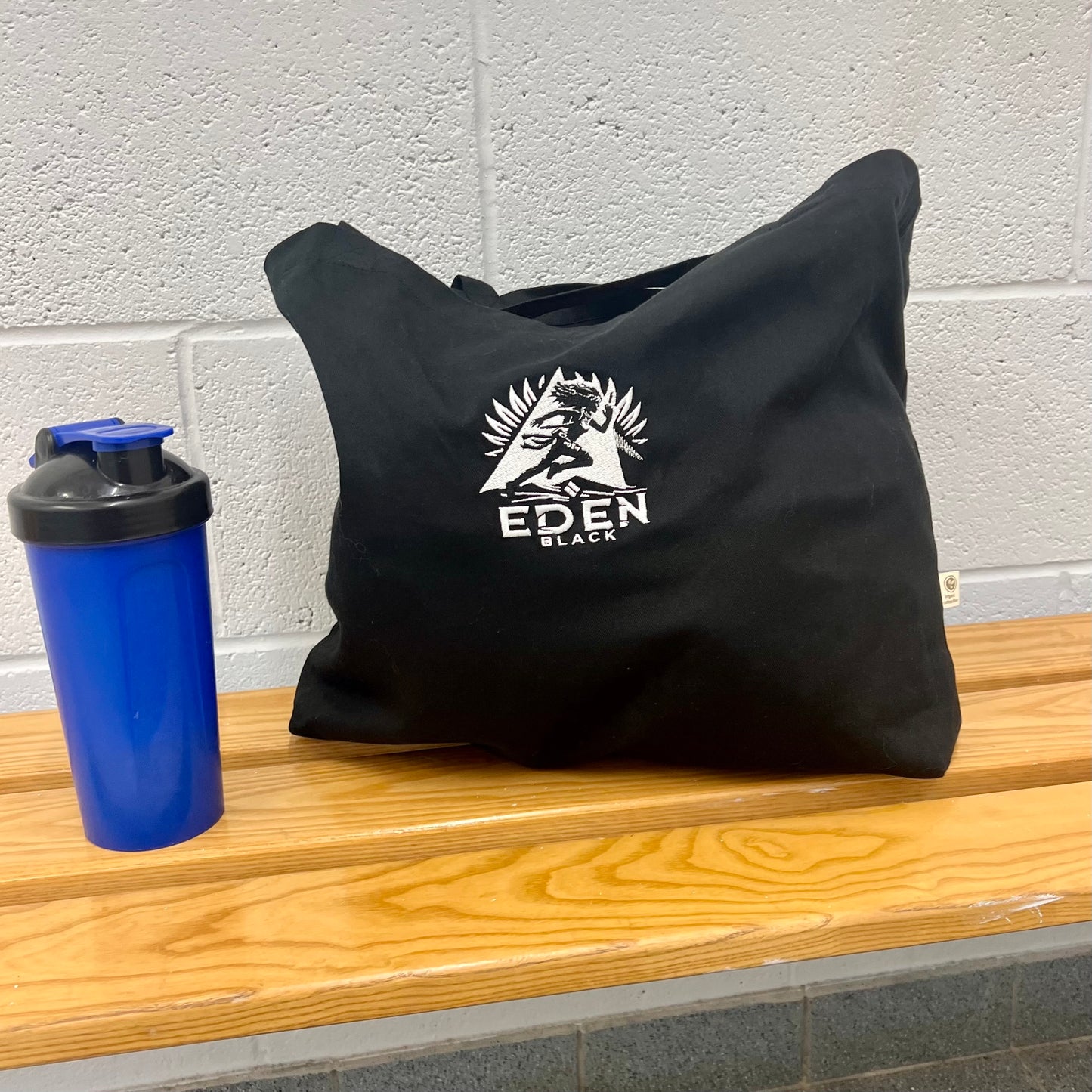 Eden Black large organic tote bag